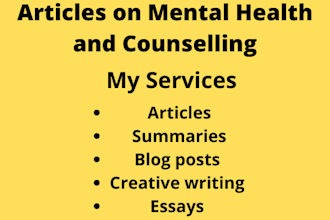 write mental health or counseling article