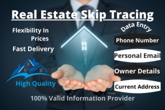 provide accurate real estate and llc skip tracing in 24 hrs