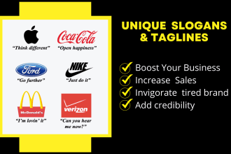 write unique slogans or catchy taglines