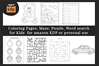 send 1500 kids activity pages for kdp or personal use