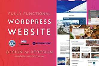build your wordpress website, landing page design, elementor