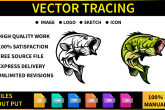 convert image, sketch, logo to vector, line art for you