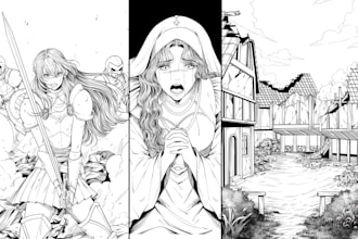 illustrate cinematic manga comic pages