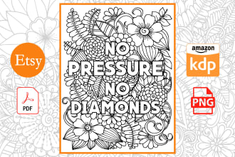 design floral pattern motivational quotes coloring book pages for KDP and etsy