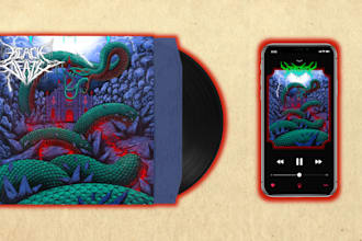 make a illustration dark art style for the album cover music