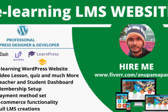 design learndash lms, online course website on wordpress