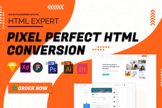 convert figma to html, xd to html, psd to html pixel perfect