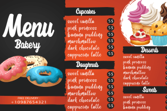 design menu board, menu list, menu card, food or price list
