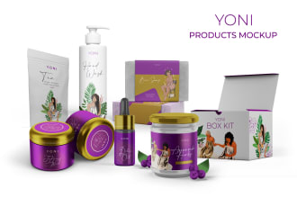 design classy cosmetic product label and mockup