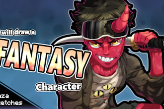 draw you a anime inspired fantasy cartoon character