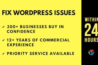 fix your wordpress error, issue or problem