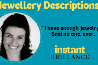 write jewelry product descriptions for your website