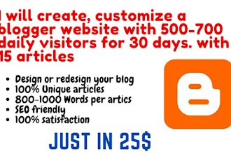 create, customize a blogger website