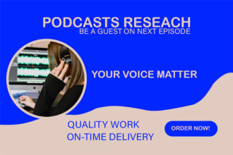 research podcasts for you to be a guest on the next episode