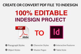 create or convert pdf to adobe indesign, ai, jpeg, eps, png