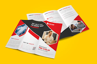 do trifold brochure design, business bifold, digital corporate company pamphlet