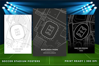 design stadium map posters