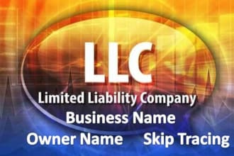 provide llc and business name skip tracing