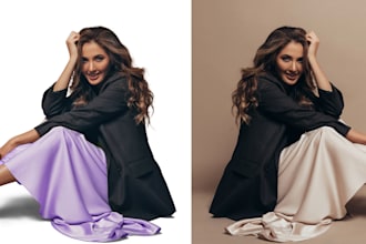 do cutout background, natural shadow, color correction