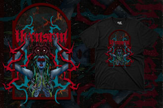 create a surrealism illustration for a tshirt