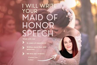 write a memorable and heartfelt maid of honor speech
