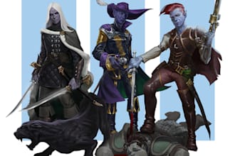 design character fantasy illustration for dnd party