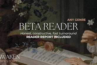 beta read your novel and give detailed feedback