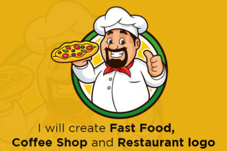 create fast food, coffee shop and restaurant logo