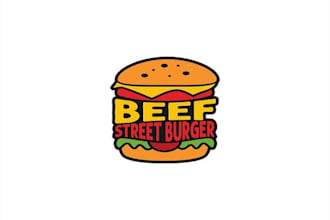 design a burger food truck logo