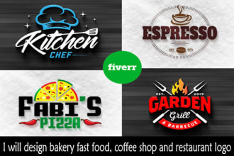 design bakery fast food, coffee shop and restaurant logo