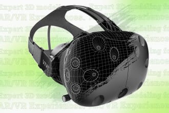 create gltf, glb, fbx and usdz 3d model for ar and VR