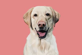 make vector illustration dog cat animal pet cartoon potrait