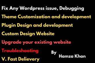 design, develop, fix, custom plugin for  wordpress websites