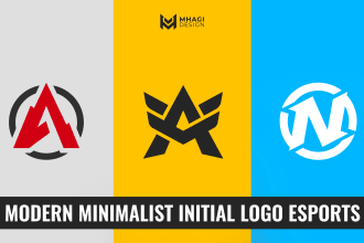 create minimalist initial gaming logo for esports, youtube, twitch free intro