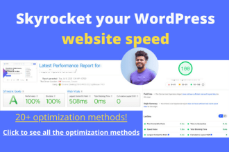 skyrocket your wordpress website speed and page speed score