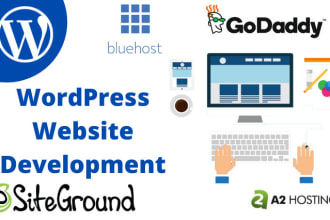 design and develop website on godaddy, bluehost, siteground