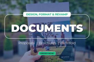 design, format, revamp business proposal, or any document to look professional