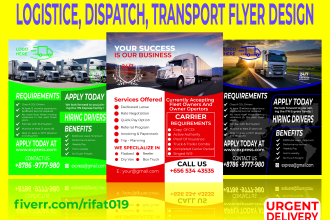clean logistics,dispatch, transport and travel flyer design