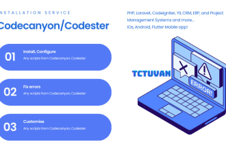 install, customise any codecanyon php script, codeigniter, laravel, flutter app