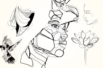 design a line art, fine line, minimalist or shaded tattoo