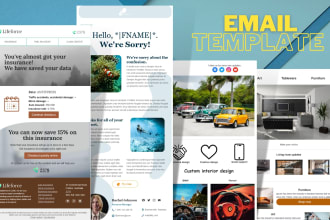 design responsive email template for mailchimp,HTML template, stripo template