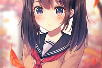 draw in anime moe style fanart, original character