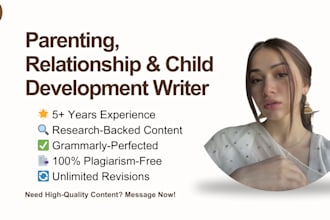 write parenting, child development, or relationship blogs