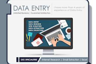 do deep internet research for data entry and data extraction