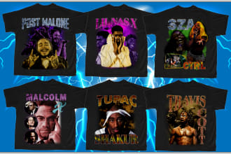 design a crazy vintage old school 90s bootleg rap t shirt