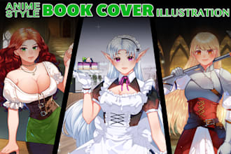 draw anime style book cover, light novel, manga