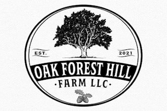 design oak forest hill farm logo in 1 day