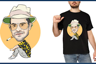 custom caricature t shirt design