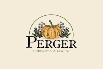 design pumpkins and herbs  logo for a young farmer