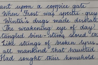 handwrite anything in a good cursive writing